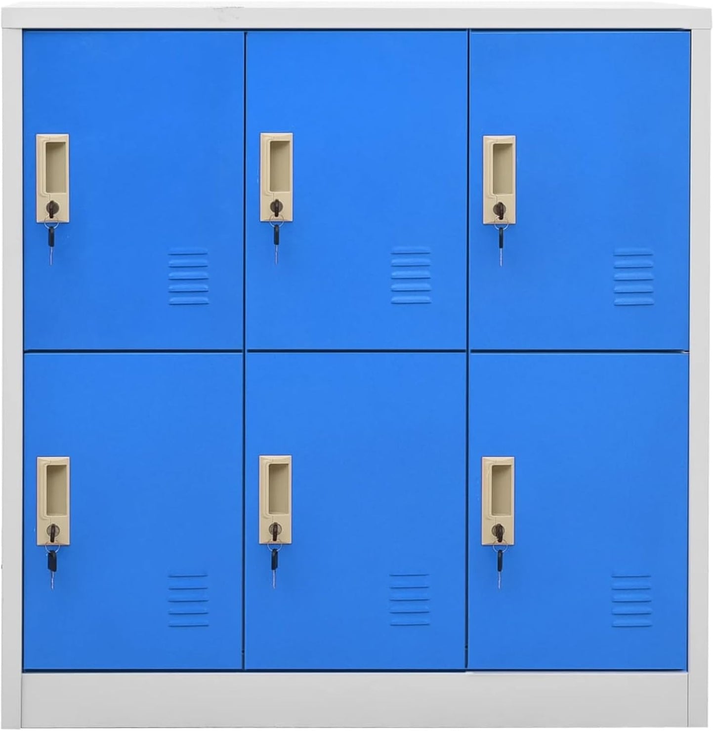 Gecheer Metal Lockers Storage Cabinet Storage Cabinet Lockable Cabinet, Living Room and School Locker Organizer with Doors and Locks Light Grey and Blue 90x45x92.5cm Steel 2 - QUORE