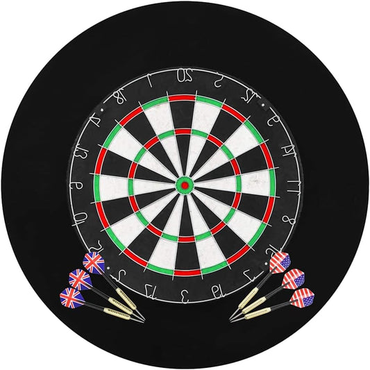 Dartbord – Dartset – Darts – Speelbord – Surround Ring – Sisal Dartbord Van 45 cm – 6 Stalen Puntsdarts Met Anti-slip Grip