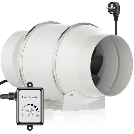 HG Power Luchtventilator Variabele Snelheidsregelaar 150mm voor Badkamer Werkplaats, Hydrocultuur, 110V-240V, EC-motor