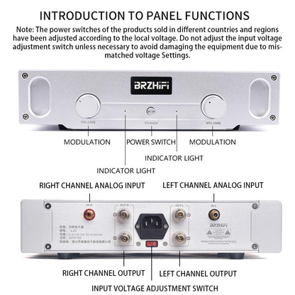 Pure Klasse A 2.0 Kanaals Eindversterker Zilver – Versterker – Hifi Versterker – Stereo Versterker – Home Audio Versterker – 20 W Bij 8 Ohm – 144.000 µF Filtercapaciteit