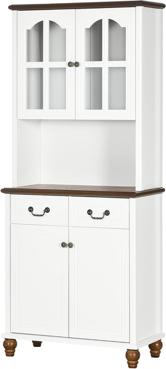 Keukenkastje – Keukenbuffet – Opbergkast – Vitrinekast – Highboard – Softclose – Compact Formaat 76x38x182 cm