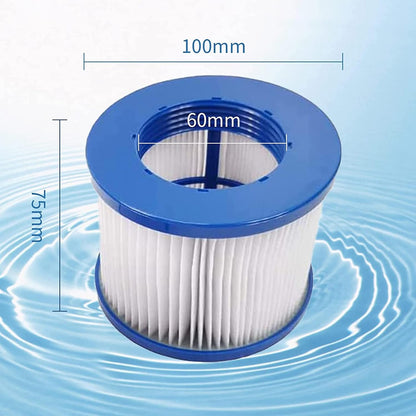 Filterpatronen voor opblaasbare spa – Spa Filterpatroon – Filtercartridge – Vervangingsfilter – Filter voor Massagebad – 4 Stuks, 75 x 100 Mm, Wasbaar PET en Vliesstof