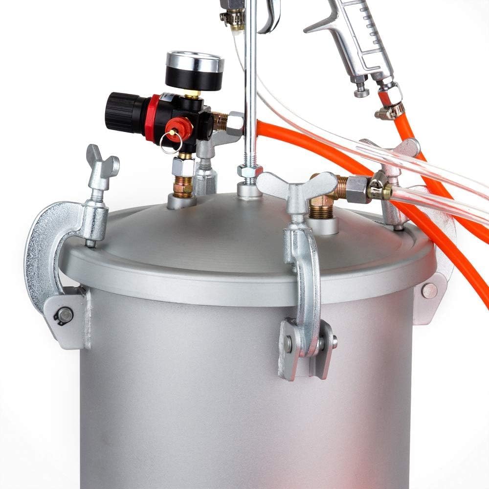 Drukverfpers – Verfspuit – Verfspuiter – Verfvernevelaar – Spuitpistool – 10 Liter Capaciteit – Instelbare Drukregelaar en Roestvrij Metaal