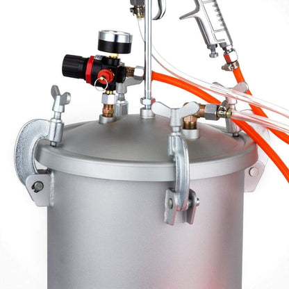 Drukverfpers – Verfspuit – Verfspuiter – Verfvernevelaar – Spuitpistool – 10 Liter Capaciteit – Instelbare Drukregelaar en Roestvrij Metaal