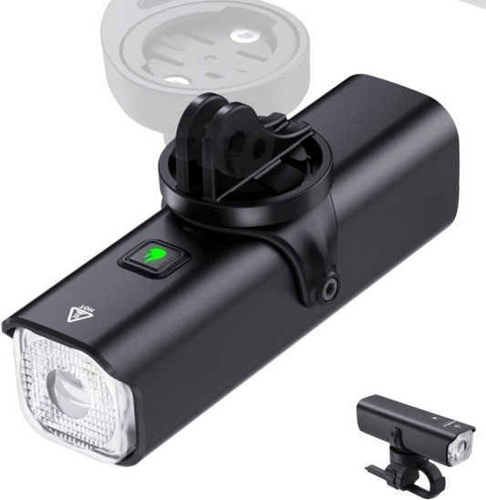 Fietslamp - Fietslicht - LED Koplamp - Krachtig Fietsverlichting - met Powerbank-functie - 1200Lm - 4000 mAh - Oplaadbare - Type C - IPX-6 Waterdicht - 5 Modi - Zwart