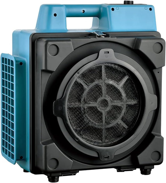 XPOWER X-2580 Air Mover Sealed Motor Low Profile Carpet Dryer - Air Blower Build-in GFCI Power Outlets & Hour Meter Dryer Floor Fan