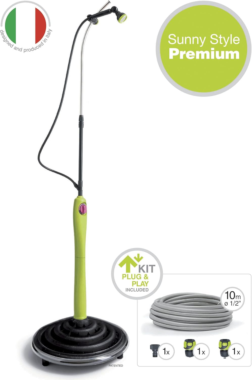 Zonnedouche – Tuindouche – Buitendouche – Zwembad Douche – Camping Douche – Verstelbare Hoogte 140-210 cm – Warm Water Op Zonne-energie Limoengroen