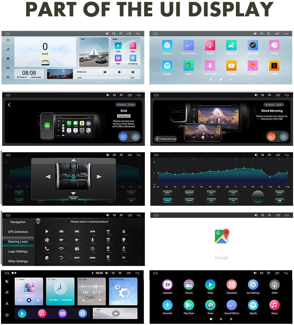 Android autoradio met GPS-navigatie, HD-scherm, touch-display met Carplay Canbus autoradio, vervanging voor Audi Q3 A1 8X 8U 2011-2018, 8U1035670D 8XA035193A