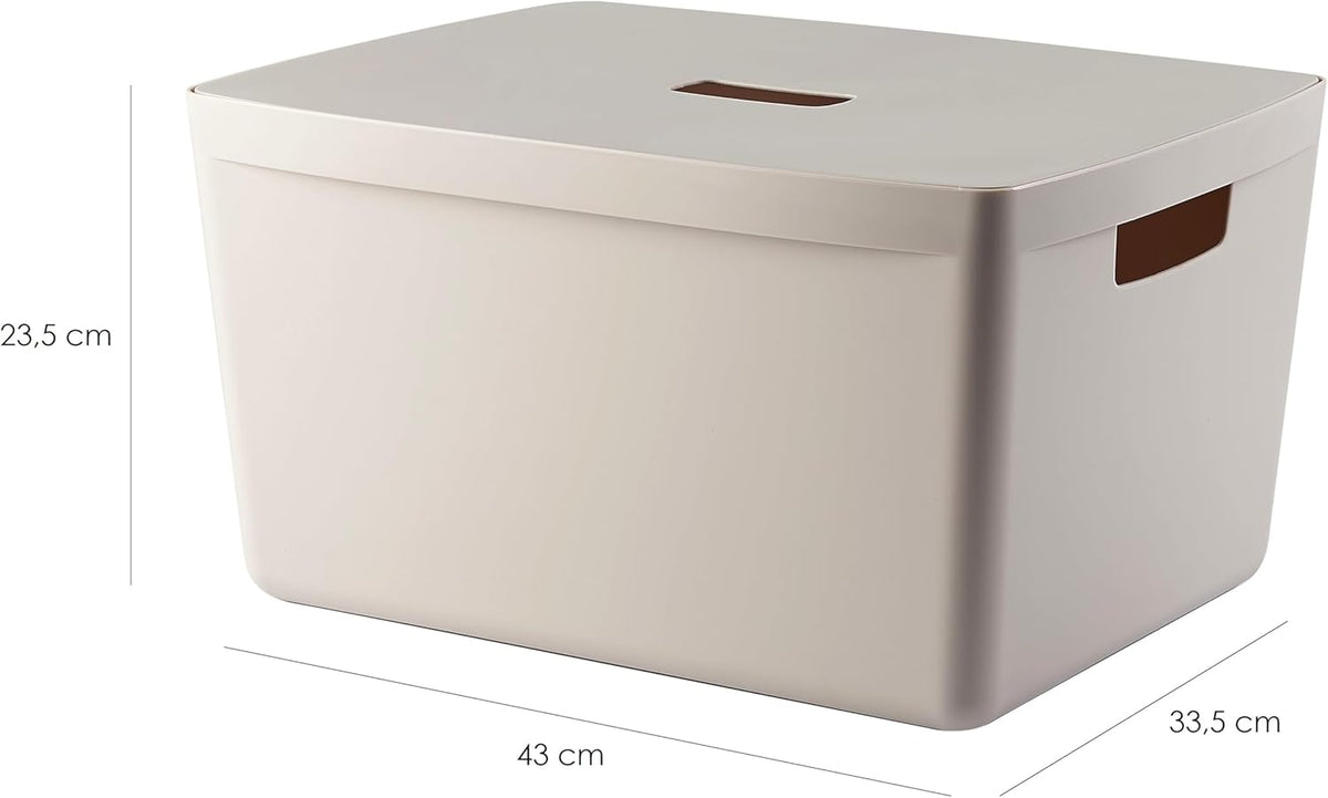 IDEA HOME 8 stuks opbergdozen, kunststof, organizer, box, manden, opbergdoos, kunststof box voor badkamer, rek met deksel, 28 liter