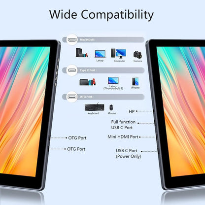 OLED Portable Monitor 2K 13.3'' Touch Screen, USB C Mobile Screen, 54000:1, QHD 100% DCI-P3 1Ms For Laptop, PC, Game Consoles, Etc. - QUORE