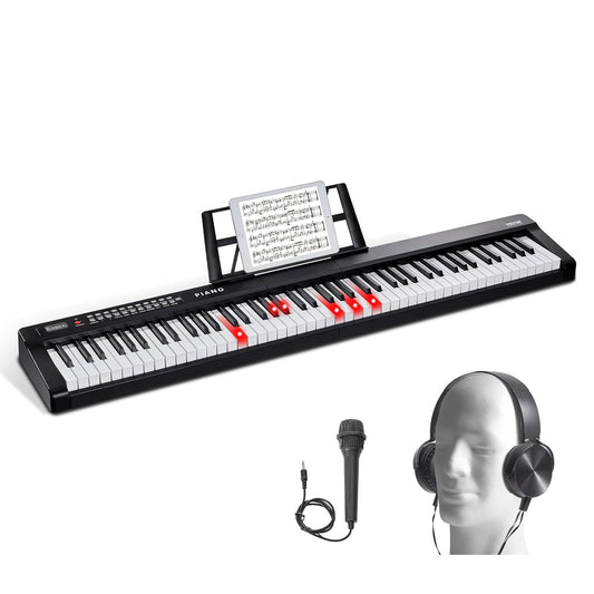 Digitale piano – Keyboard – Elektrische piano – E-Piano – Piano met toetsenbord – 88 Toetsen Halfzwaar – 1000 Tonen, 1000 Ritmes, Ingebouwde Luidsprekers, Bluetooth 5.0, USB En MIDI