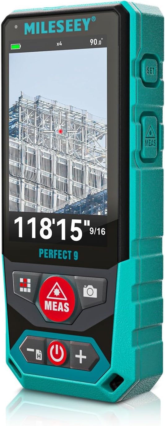 MILESEEY Outdoor lasermeter, 300 m professionele laserafstandsmeter voor de bouw, 4x HD-zoom en 3-inch display met achtergrondverlichting, point-to-point-technologie voor grote buitenprojecten