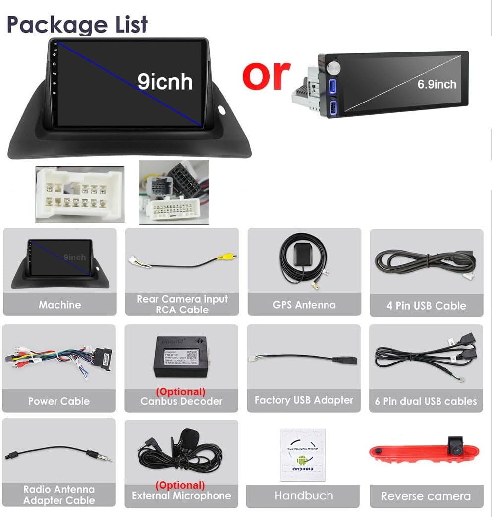 HD GPS Navigatie Autoradio – Multimedia Systeem – Inbouw Radio – Touchscreen Navigatiesysteem – Draadloze CarPlay & Android Auto – Achteruitrijcamera – Stuurbediening – Split-screen Functionaliteit