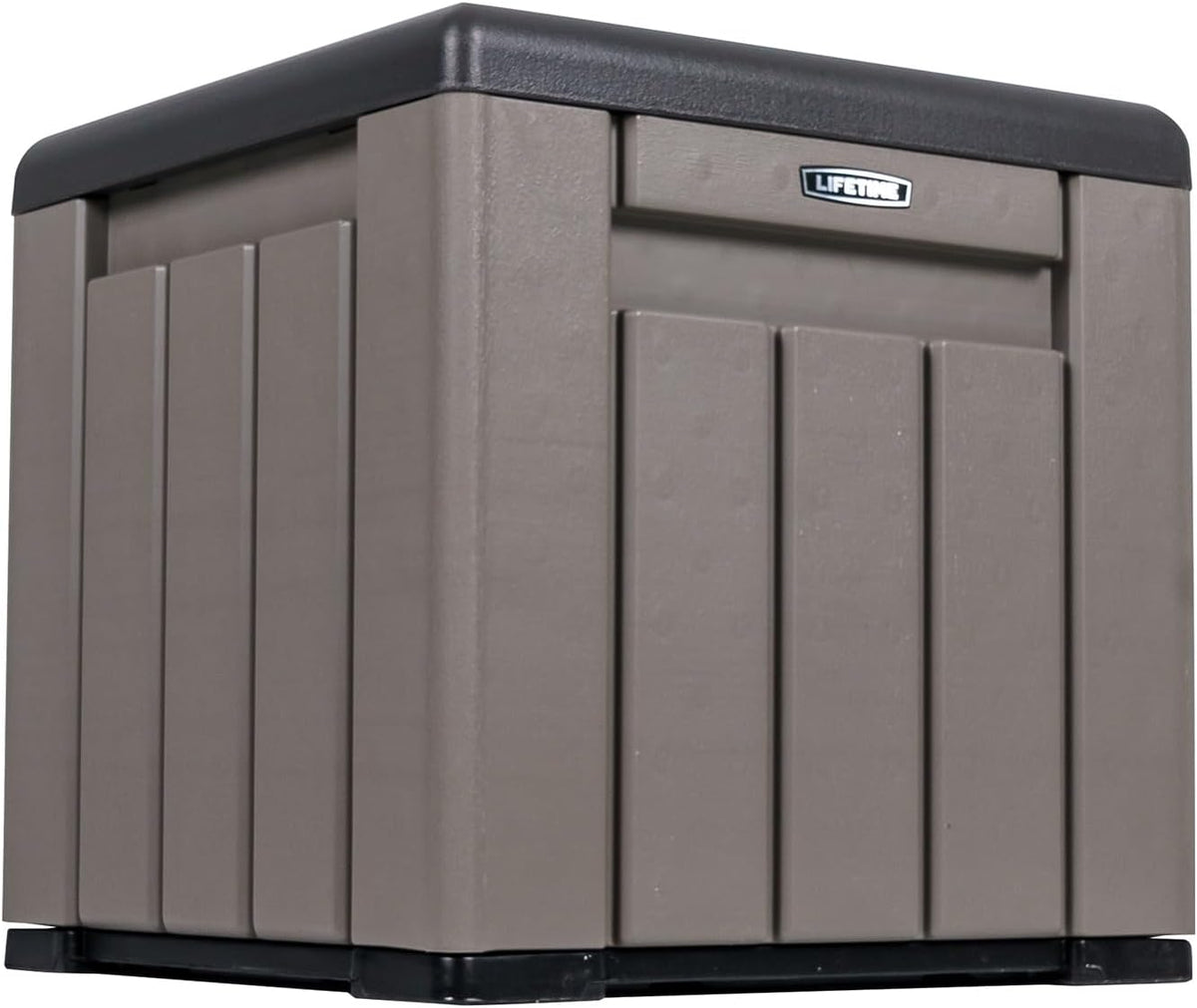 LIFETIME - Waterproof Outdoor Cabinet, 51 x 51 x 51 cm, 95 Litres, Square Storage Box, UV Protection, Storage Bench, Toy Box, Large Furniture, Patio Furniture, Garden Cabinets (92312) - QUORE