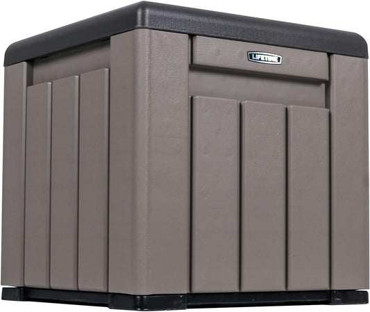 LIFETIME - Waterproof Outdoor Cabinet, 51 x 51 x 51 cm, 95 Litres, Square Storage Box, UV Protection, Storage Bench, Toy Box, Large Furniture, Patio Furniture, Garden Cabinets (92312) - QUORE