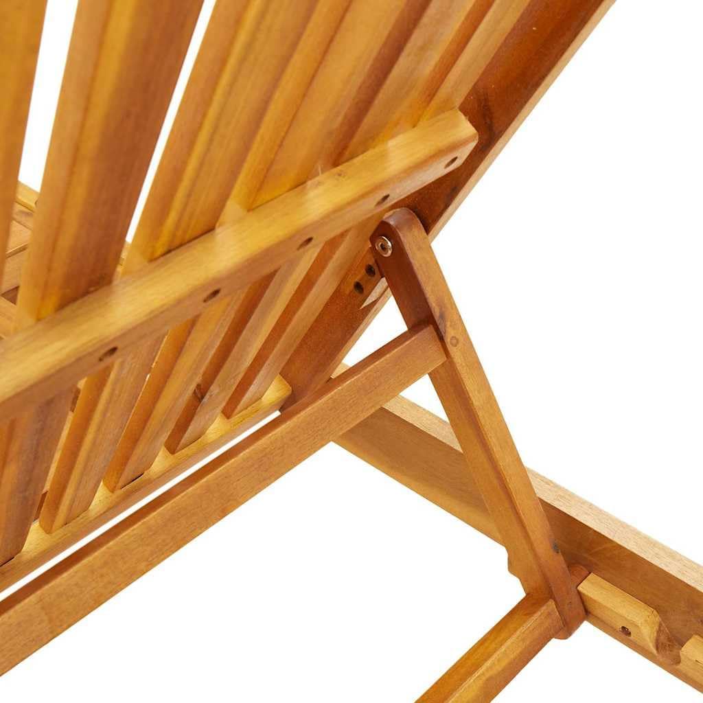 vidaXL Sun lounger with table solid acacia wood, outdoor bed, sun bed, garden lounger, sun lounger, outdoor lounger, sun lounger, wooden lounger - QUORE