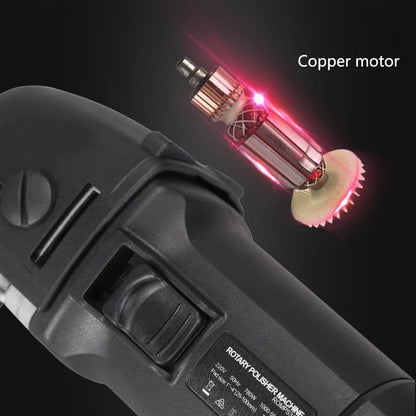 Mini-polijstmachine, SPTA, 780 W, polijstmachine met 6 variabele snelheden, zijhandgreep, 25/50/80 mm polijstschijf/polijstspons/wollen schijf/schuurpapier voor het polijsten van auto's, meubels - HROMPS3AC