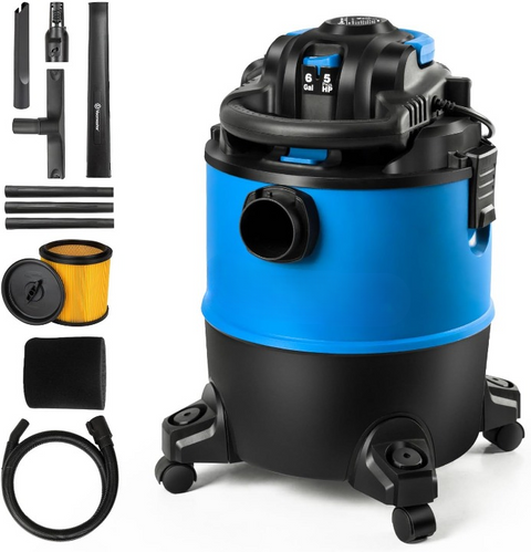 Tapijtreiniger - Tapijtwassers - Nat-Droogstofzuigers - Multifunctionele Stofzuiger - met Accessoires - 3 Wisselfilters - Blaasfunctie - voor Huis - Garage - Auto - Tapijt - 1200W - 23L - 240V - Blauw