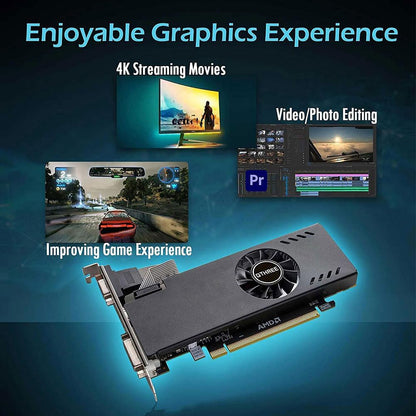 Radeon RX 550 Grafische kaart, 4GB GDDR5 128-bit, laag profiel, DisplayPort 1.4 HDMI DVI-D Dual Link, PCI Express 3.0 x8, Desktop Gaming grafische kaart voor pc, DirectX 12, Computer GPU