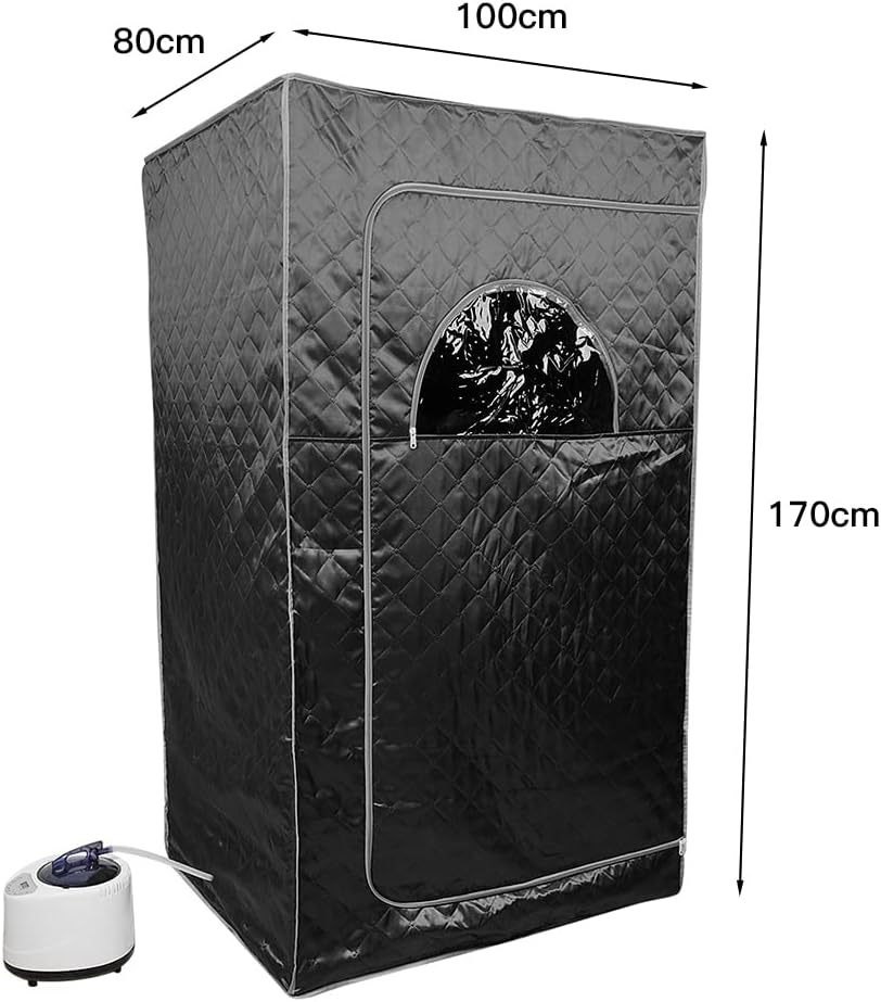 Infraroodsauna – Draagbare Sauna – Opvouwbare Saunatent – Wellness Cabine – Persoonlijke Spa – Zwart – 1000W Stoomvermogen – Afstandsbediening Met Temperatuurregeling - QUORE