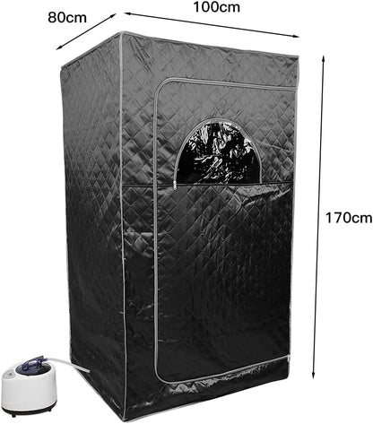 Infraroodsauna – Draagbare Sauna – Opvouwbare Saunatent – Wellness Cabine – Persoonlijke Spa – Zwart – 1000W Stoomvermogen – Afstandsbediening Met Temperatuurregeling - QUORE
