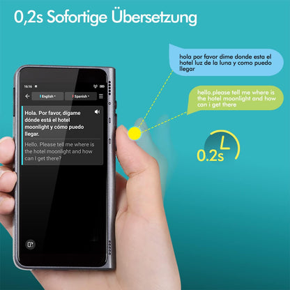 door Timekettle, T1 taalvertaler met 4 inch HD-scherm, ondersteuning 40 talen en fotovertaling, instant vertaler apparaat geen wifi nodig, ingebouwde 2-jarige wereldwijde mobiele gegevens