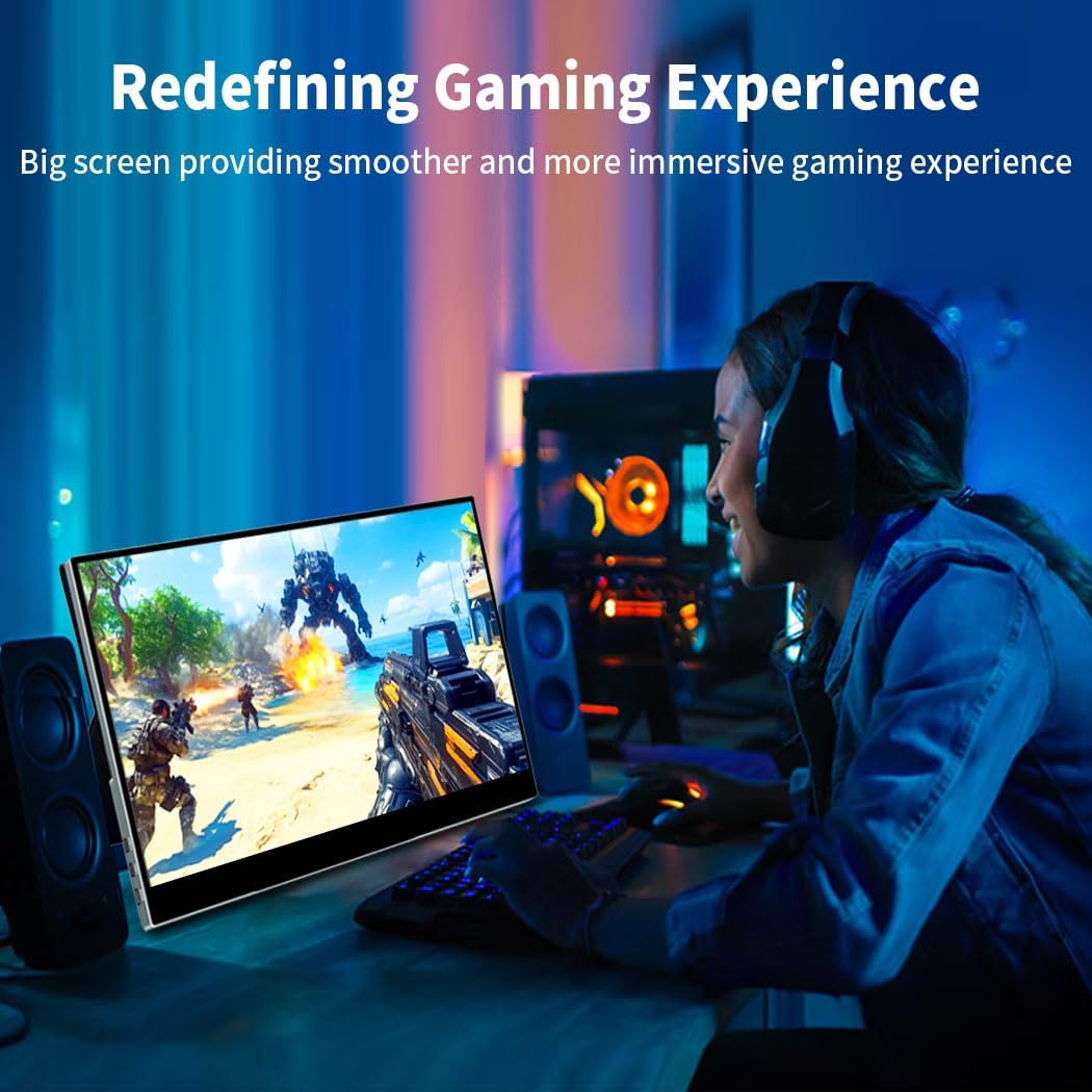 17.3 Inch 4K 120Hz Touch Screen Portable Monitor, 100% P3 Mobile Monitor, Glare Eye Care, Game Display, Support MPP Stylus USB C Mini HDMI for Game Console, Laptop, Mac, PC - QUORE