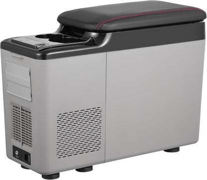VEVOR Koelbox van 12 volt voor de armleuning van de auto, draagbare vriezer met een zone, 15 l, instelbaar bereik van -20 °C tot 20 °C, 12/24 V gelijkstroom en 100-240 V wisselstroom