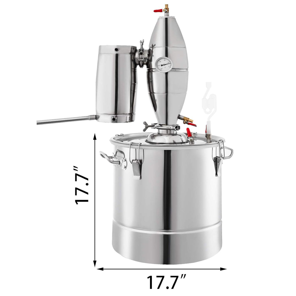VEVOR Waterketel voor gedestilleerd water, 70 l, heet water voor gedestilleerd water, gebruikt als fermentatiecontainer voor het gisten van dranken of specerijen, 40 x 40 cm, roestvrij staal