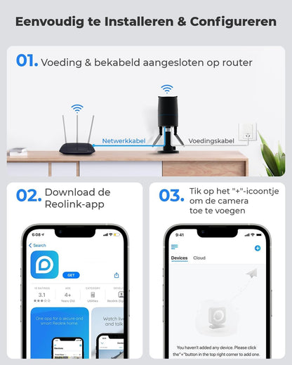 Beveiligingscamera - WiFi-beveiligingscamera - Camerabewaking - Draadloos - voor Buiten - 2.4-5GHz WiFi - CCTV - IP-camera - met Persoon - Voertuigdetectie - IP66 - Nachtvisie - met Bewegingsdetectie - Micro-SD Kaartsleuf - Timelapse - Zwart