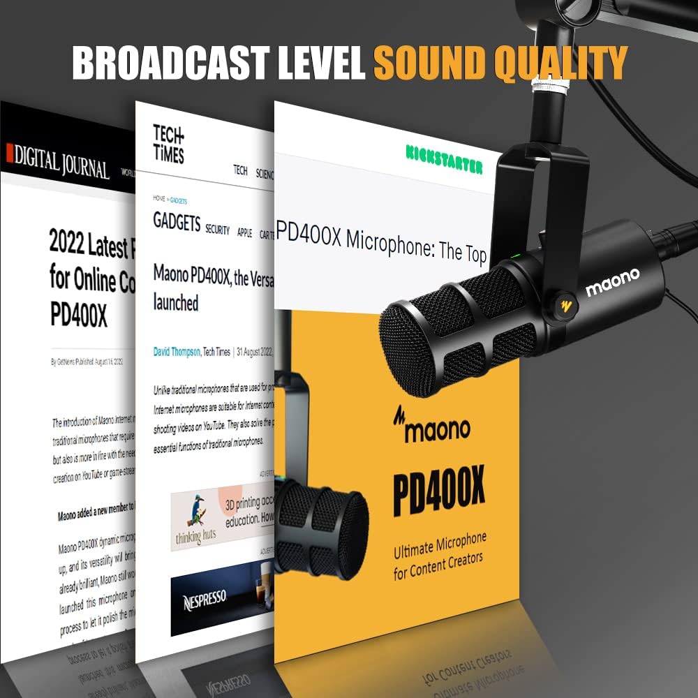 Dynamische microfoon – Podcastmicrofoon, Studiomicrofoon, Streamingmicrofoon, Gamingmicrofoon – USB en XLR aansluiting – Cardioïde opname, tap to mute en 3 in 1 bediening