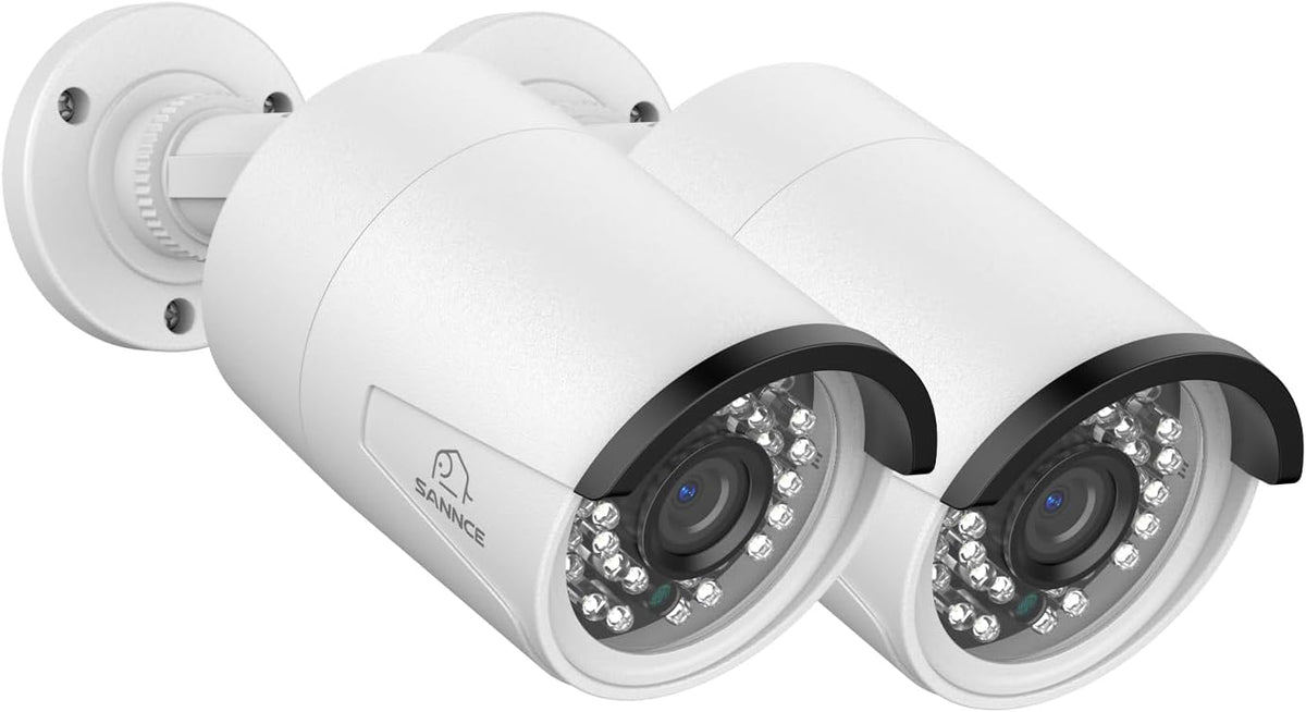 SANNCE PoE 2 MP FHD bewakingscamera 2 * 1080P HD camera weerbestendig met intelligente IR-LED push-app afstandsbediening