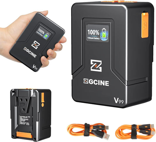 V-Mount Accu – Camera Accu – Batterij – Powerbank – V-Lock Batterij – 99Wh Capaciteit – PD USB-C Snelladen