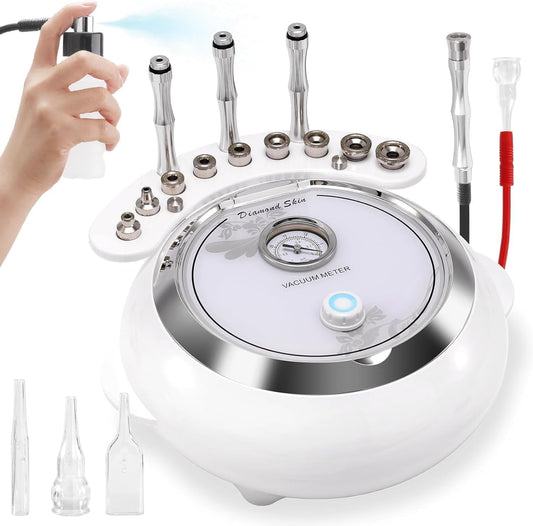 3-In-1 Diamant Microdermabrasie Machine – Microdermabrasie Apparaat – Gezichtsreinigingsapparaat – Gezichtspeeling Apparaat – Huidverzorgingsapparaat – 9 Diamantkoppen – Vacuümzuiging 65-68 cmHg