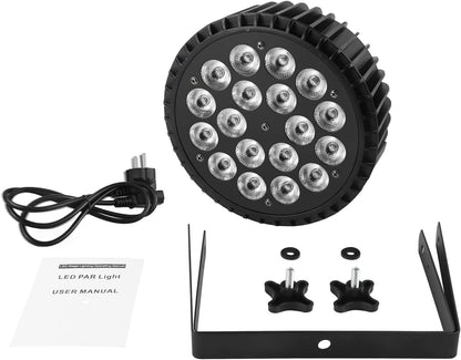 DMX RGBW podiumlamp, 4 stuks, 18 leds, DJ-effect, met stroboscoop/stem/DMX512, bediening van modi, 8 kanalen, lichtspelletjes voor DJ Disco Bruiloft Club