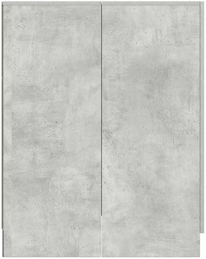Wasmachinekast – Wasmachine Meubel – Bijkeuken Kast – Badkamer Kast – Wasruimte Meubel – Betongrijs – 70,5x71,5x91,5 cm – Vochtbestendig Spaanplaat