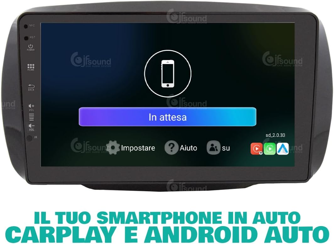 Specifieke autoradio voor Smart mit serienmäßiger Tom-Tom-Navigation Android GPS Bluetooth WiFi USB DAB+ Touchscreen 9" 8core Carplay AndroidAuto