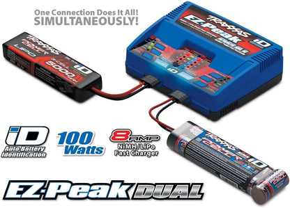 Traxxas EZ-Peak Plus Dual Modelbouwlader 8A LiPo, NiMH Minus-Delta-U uitschakeling, accuherkenning 2972GX