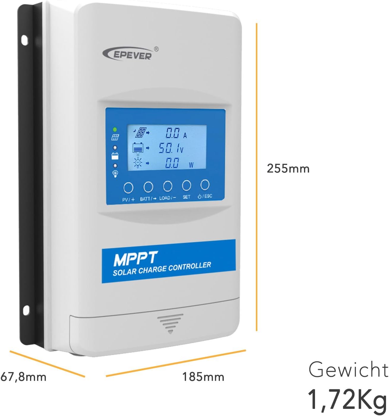 EPEVER MPPT XTRA-N G3(nieuwe versie) XTRA4210N Solar laadregelaar, laadstroom 40A, 12/24VDC auto work, PV 100 V, XDS2 display met MT52 afstandsmeter