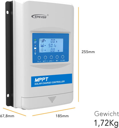 EPEVER MPPT XTRA-N G3(nieuwe versie) XTRA4210N Solar laadregelaar, laadstroom 40A, 12/24VDC auto work, PV 100 V, XDS2 display met MT52 afstandsmeter