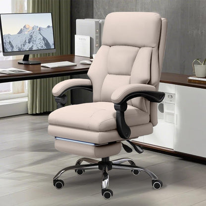 Ergonomische Bureaustoel – Bureaustoel Verstelbaar – Directiestoel – Computerstoel – Werkstoel – Hoogwaardige Kunstleren Bekleding – Uitschuifbare Voetensteun – Max. 150 kg Draagvermogen