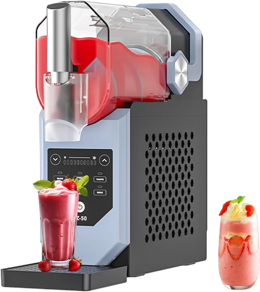 Slushy-machine voor thuis, 2 liter grote capaciteit bevroren drankmaker, geen ijsblokjes nodig, met 5 instellingen & auto-cleaning slushie machine voor ijs, smoothies, milkshakes