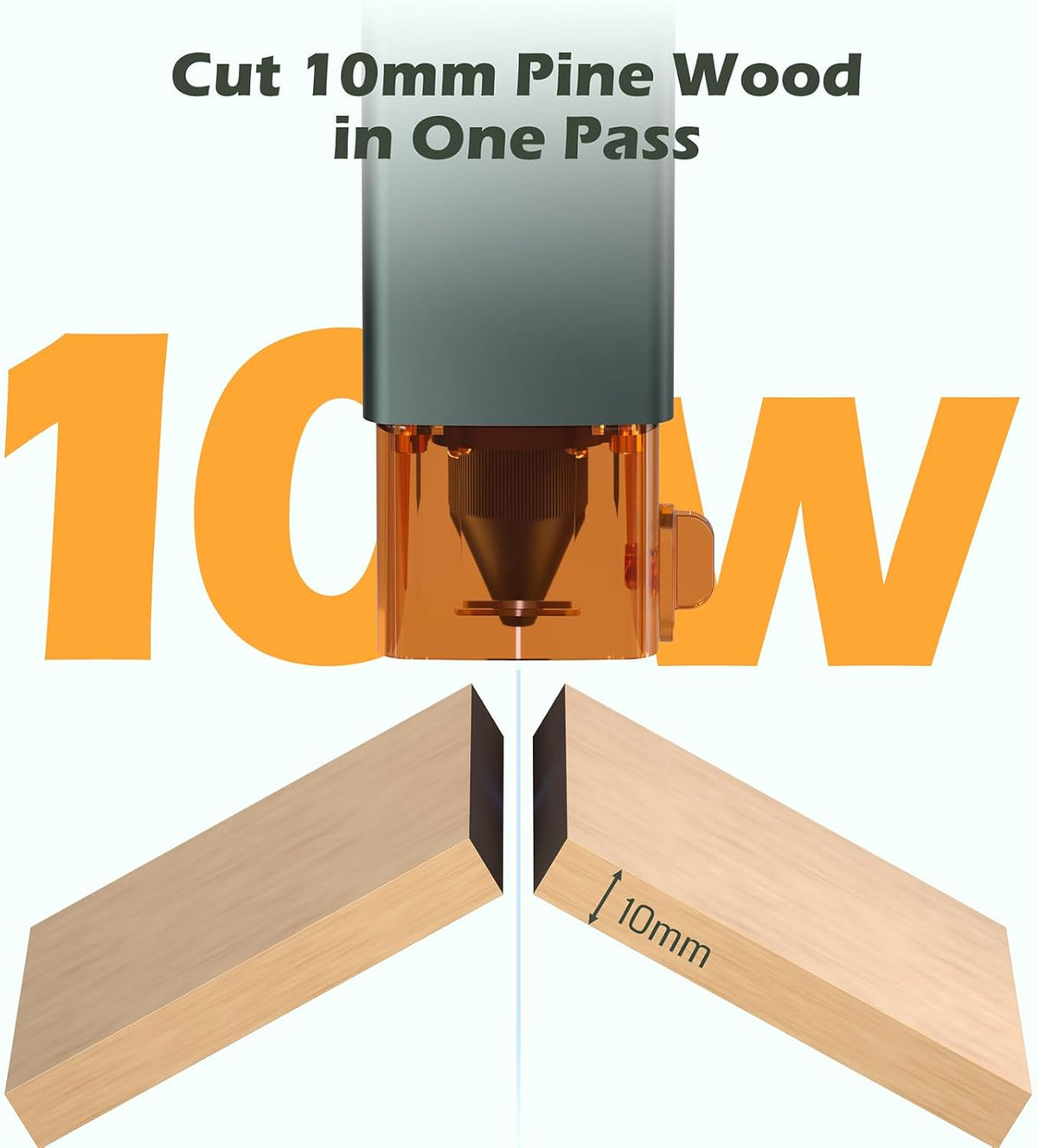Genmitsu Lasergraveermachine Kortek 10W ±0,01 mm Hoge precisie, 200x150 mm, draagbare CNC-lasersnijder voor doe-het-zelf hout, ondoorzichtig acryl, leer, glas, keramiek, metaal en vezels