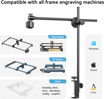 Lasergraveercamera – Camerakit – Previewcamera – Time-lapsecamera – Bewakingscamera voor lasergraveerders – 5 MP – Realtime HD-opname