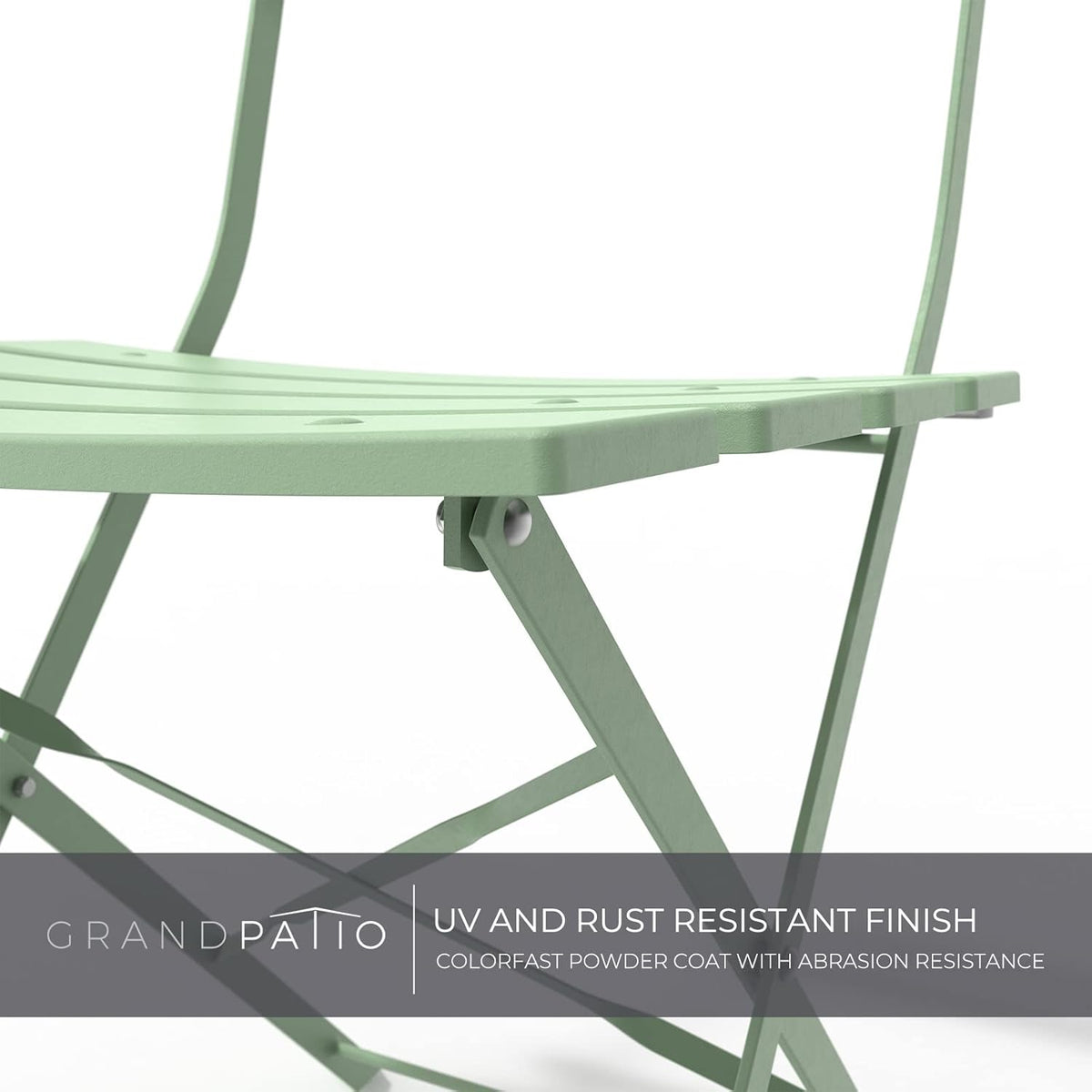 Grand patio Bistro Set 3-delig, tuinmeubelset, zitgroep, 2 stoelen en 1 tafel, inklapbaar, balkonset voor binnenplaats, tuin, buiten (groen)