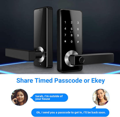 Slimme Vingerafdruk Deurslot met Touchscreen, Keyless Entry Deurslot, WiFi Bluetooth APP Toetsenbord Toegangscode Deurslot Slimme deurslot(zwart)