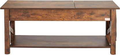 Koffietafel - Table - Coffe table - Living Room Table - Lift Top salontafel - tafel met extra opbergruimte - omklapbare salontafel voor de woonkamer - 47.5in - Bruin - 57.76lbs