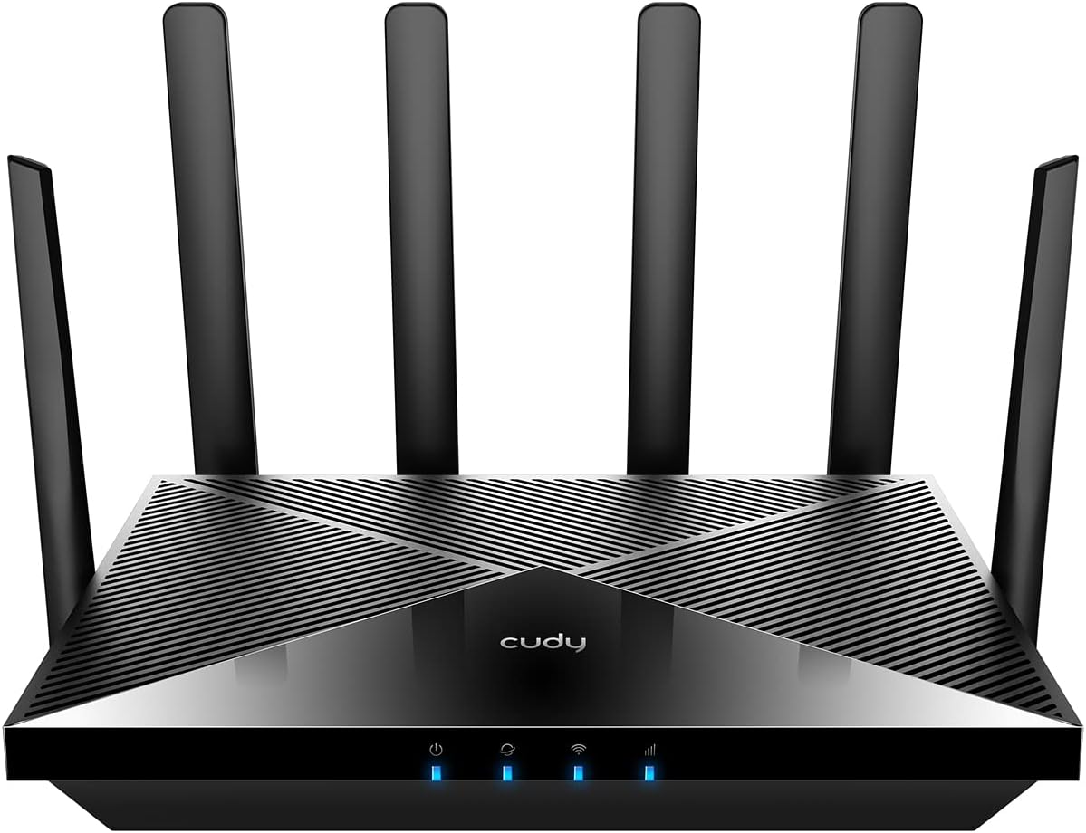 Cudy P5 5G NR Indoor SA NSA WiFi 6 Router, AX3000 Dual SIM 5G Cellular Router, Qualcomm IPQ5018, SDX62 module, 4 x 4 MIMO, afneembare antennes, VPN, erotier, Cloudflare