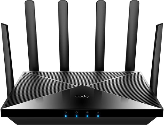Cudy P5 5G NR Indoor SA NSA WiFi 6 Router, AX3000 Dual SIM 5G Cellular Router, Qualcomm IPQ5018, SDX62 module, 4 x 4 MIMO, afneembare antennes, VPN, erotier, Cloudflare