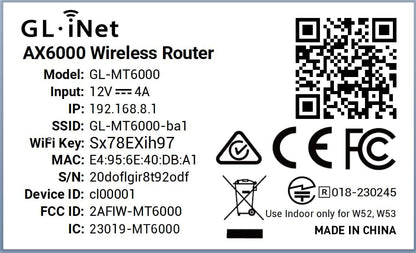GL.iNet GL-MT6000(Flint 2) WiFi 6-router | Gaming WiFi-router | 2 x 2,5G Multi-Gig-poort+4 x 1G Ethernet-poorten | Connectiviteit voor massa-apparaten | Snelle OpenVpn & WireGuard | 802.11ax